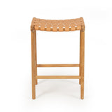 Paloma Leather Saddle Stool – Woven Natural