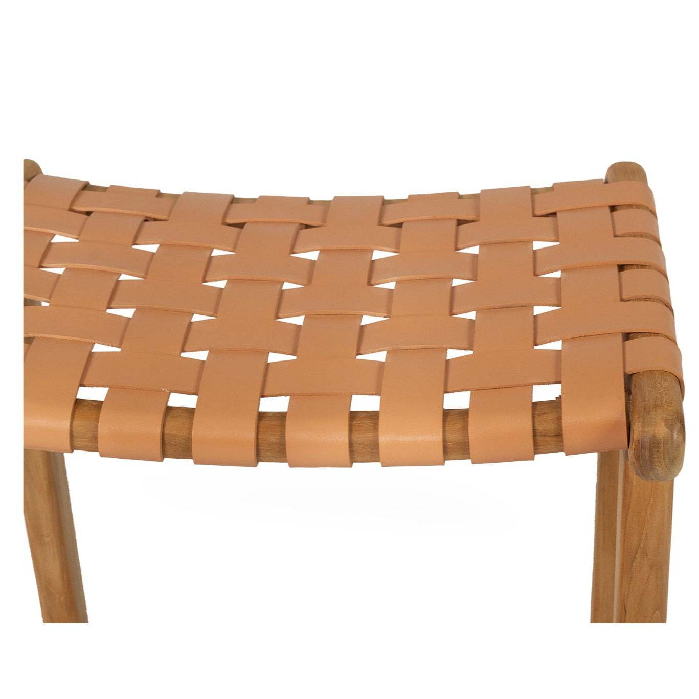 Paloma Leather Saddle Stool – Woven Natural