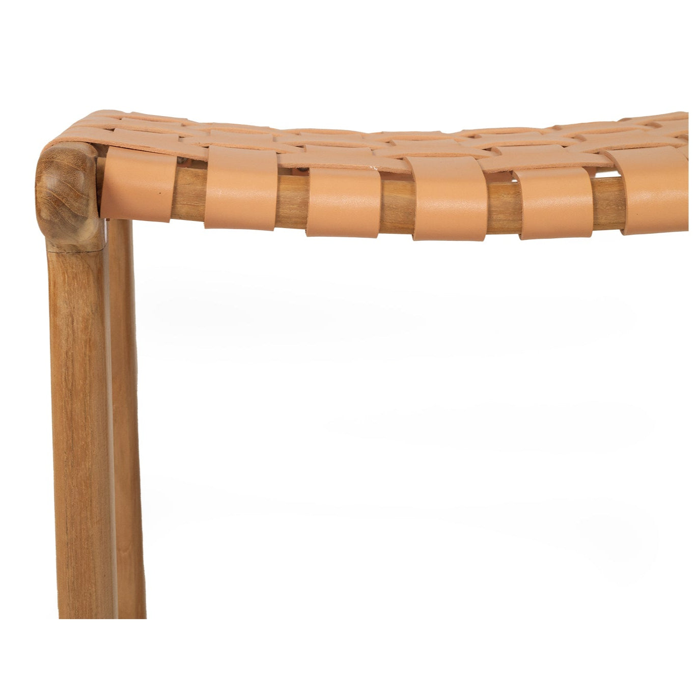 Paloma Leather Saddle Stool – Woven Natural