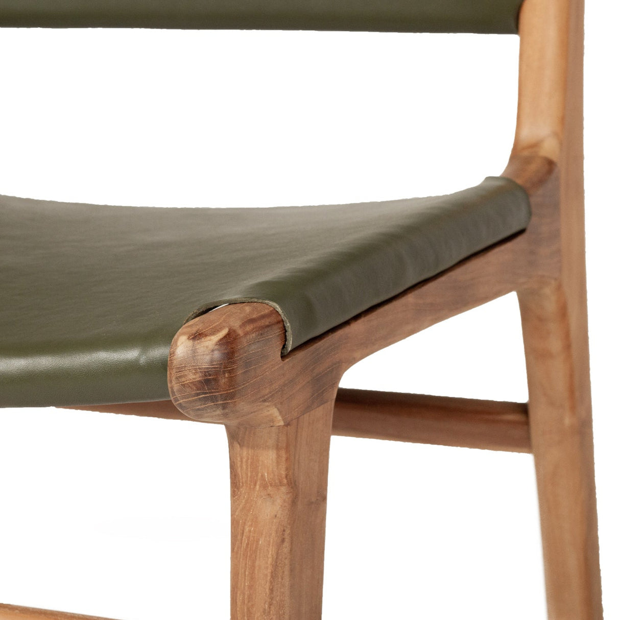 Paloma Leather Side Chair – Olive 0.48m