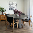 Paloma Leather Side Teak Chair – Black