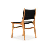 Paloma Leather Side Teak Chair – Black