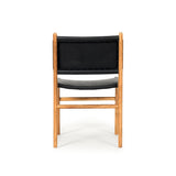 Paloma Leather Side Teak Chair – Black