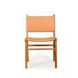 Paloma Leather Side Teak Chair – Natural