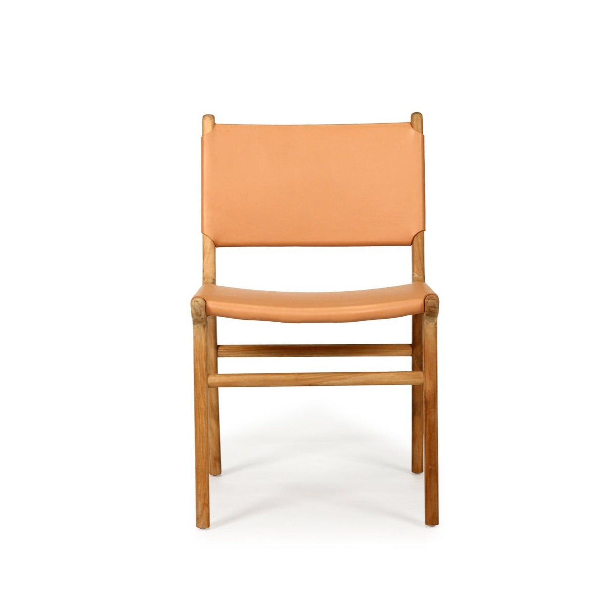 Paloma Leather Side Teak Chair – Natural