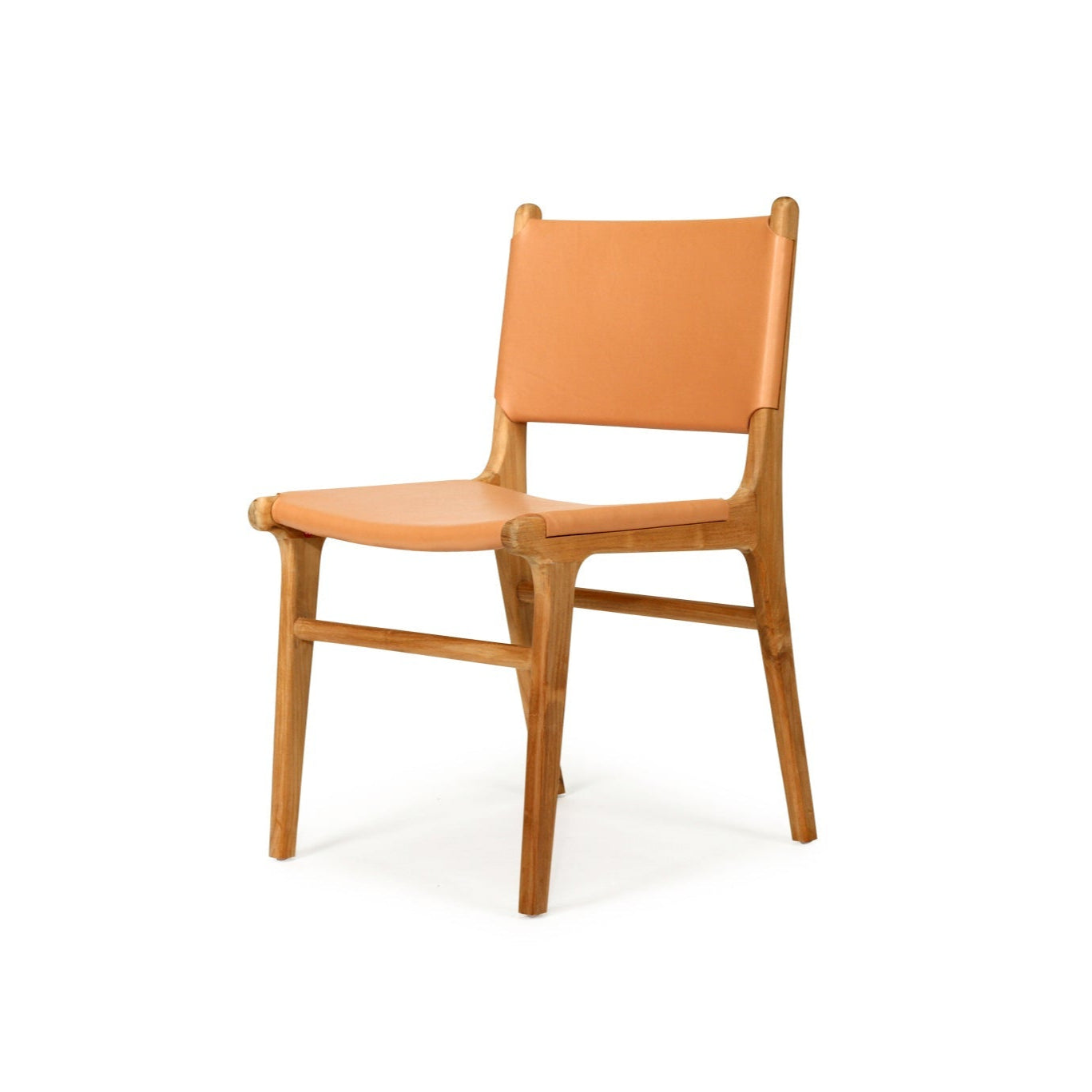 Paloma Leather Side Teak Chair – Natural
