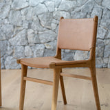 Paloma Leather Side Teak Chair – Natural