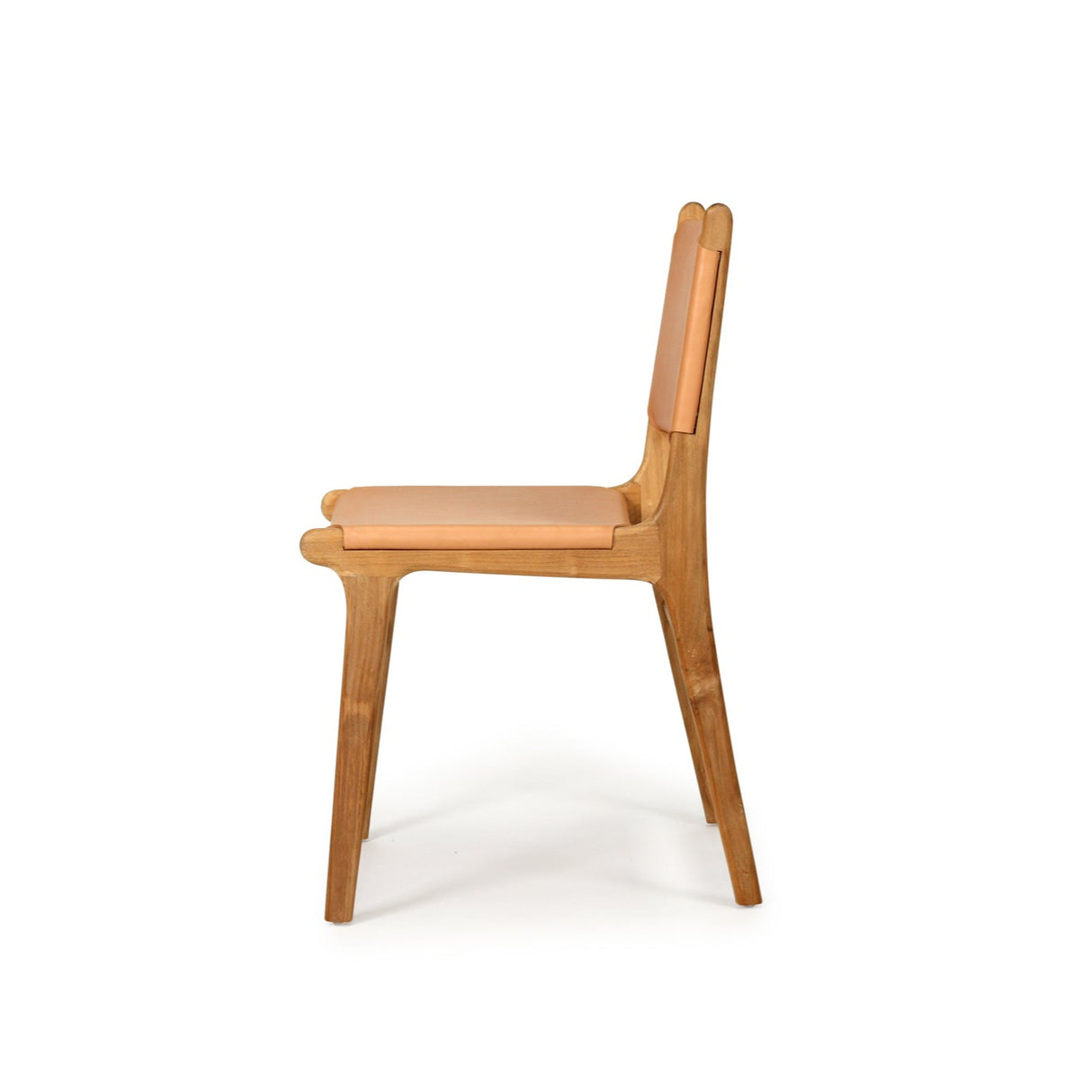 Paloma Leather Side Teak Chair – Natural