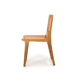 Paloma Leather Side Teak Chair – Natural