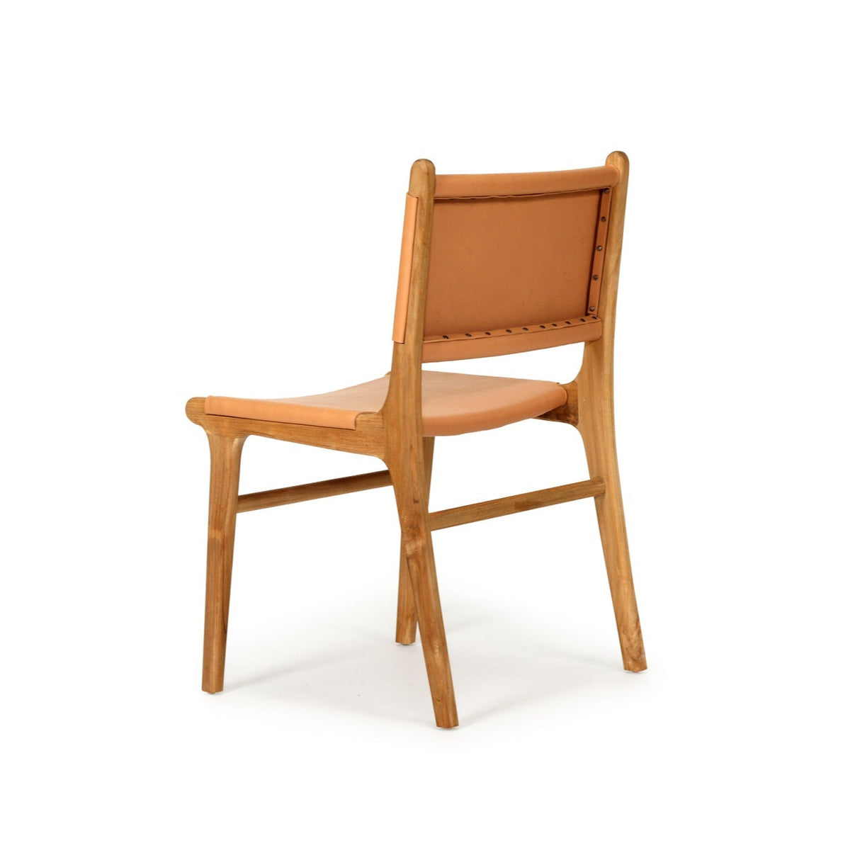 Paloma Leather Side Teak Chair – Natural