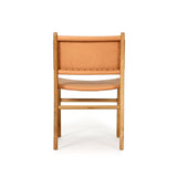 Paloma Leather Side Teak Chair – Natural