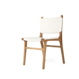 Paloma Leather Side Teak Chair – Whitley