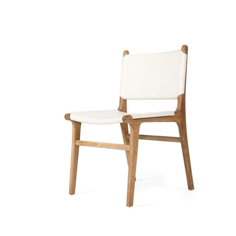 Paloma Leather Side Teak Chair – Whitley