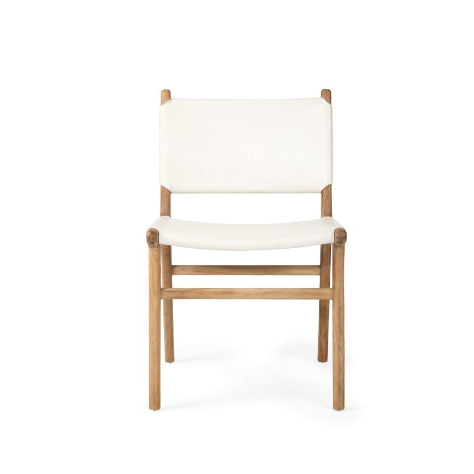 Paloma Leather Side Teak Chair – Whitley