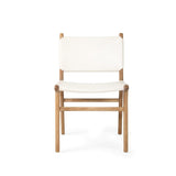 Paloma Leather Side Teak Chair – Whitley