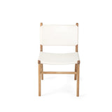 Paloma Leather Side Teak Chair – Whitley