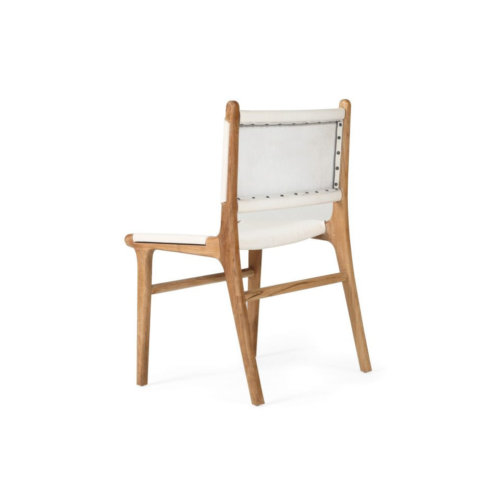 Paloma Leather Side Teak Chair – Whitley