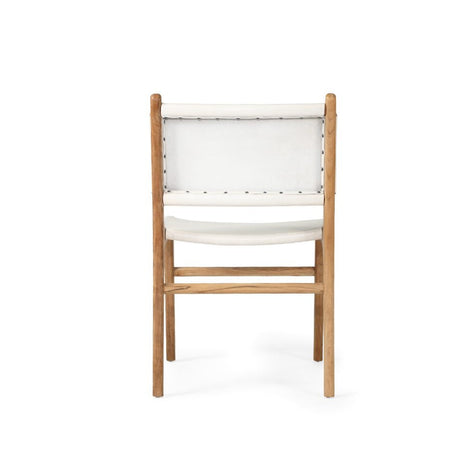Paloma Leather Side Teak Chair – Whitley