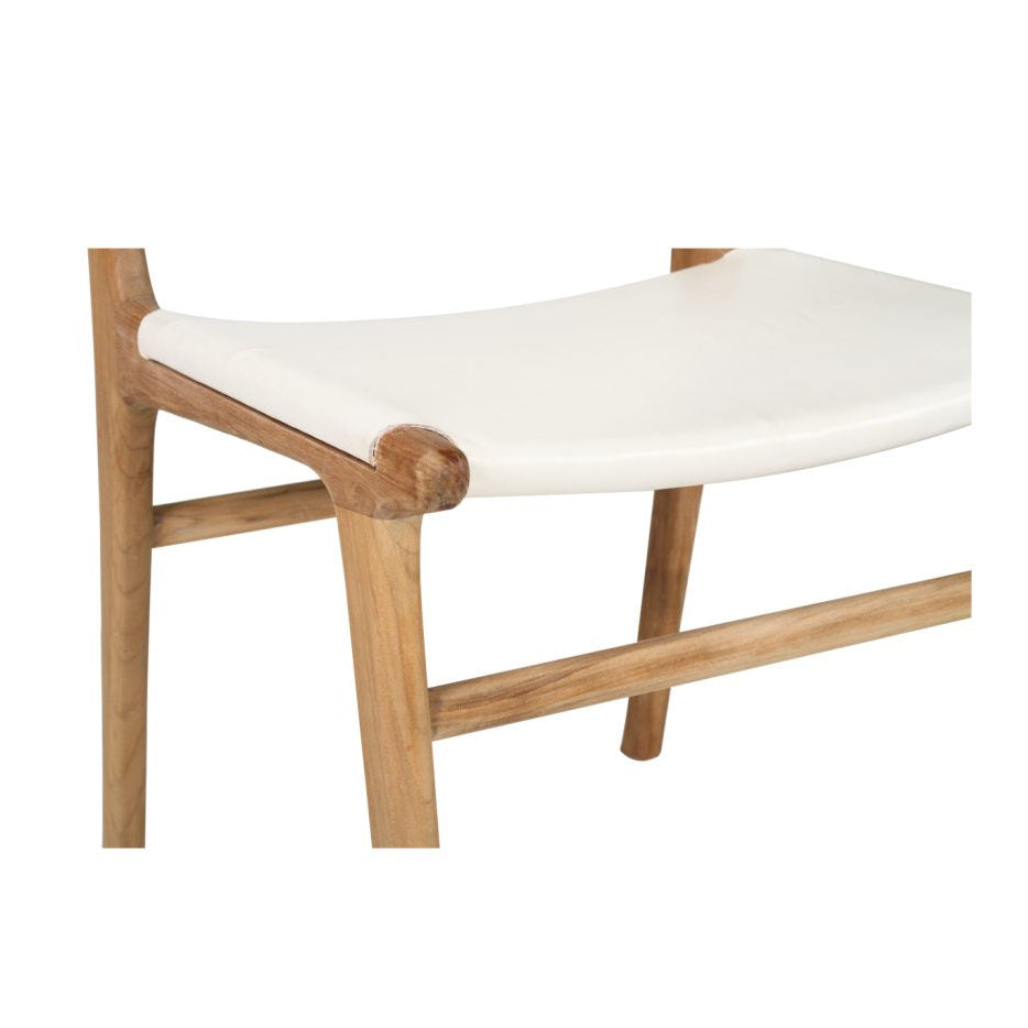 Paloma Leather Side Teak Chair – Whitley