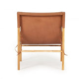 Paloma Leather Teak Sling Chair - Tan