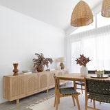 Paloma Teak Side Chair - Woven - Olive - 0.87m