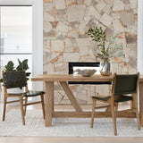 Paloma Teak Side Chair - Woven - Olive - 0.87m