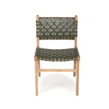 Paloma Teak Side Chair - Woven - Olive - 0.87m