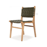 Paloma Teak Side Chair - Woven - Olive - 0.87m