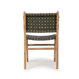 Paloma Teak Side Chair - Woven - Olive - 0.87m