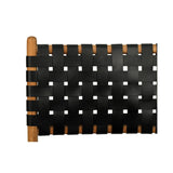 Paloma Woven Leather Side Teak Chair  - Black