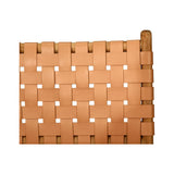 Paloma Woven Leather Side Teak Chair  - Natural