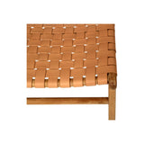 Paloma Woven Leather Side Teak Chair  - Natural