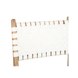 Paloma Woven Leather Side Teak Chair - White