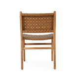 Paloma Woven Leather Teak Side Chair – Tan