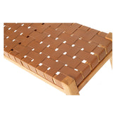 Paloma Woven Teak Leather Bench - Tan - 1.5m