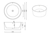 Paradiso Free Standing Bathtub Over Flow Gloss white/ Matte White 1300mm