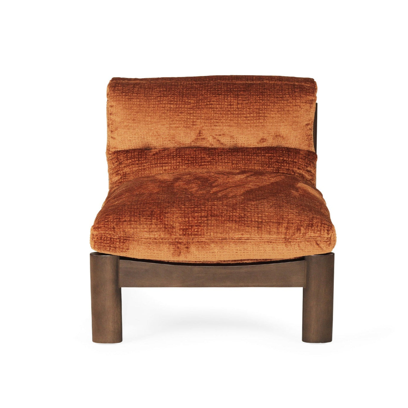 Parker European Oak Armchair – Burnt Orange on Charcoal Frame