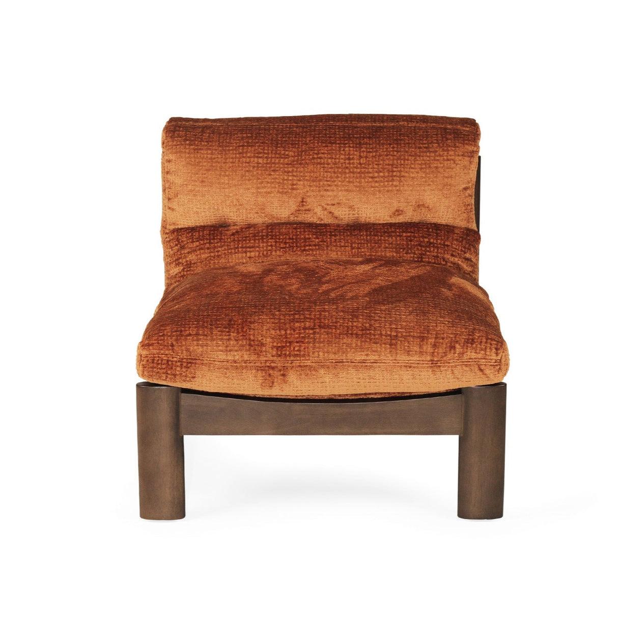 Parker European Oak Armchair – Burnt Orange on Charcoal Frame