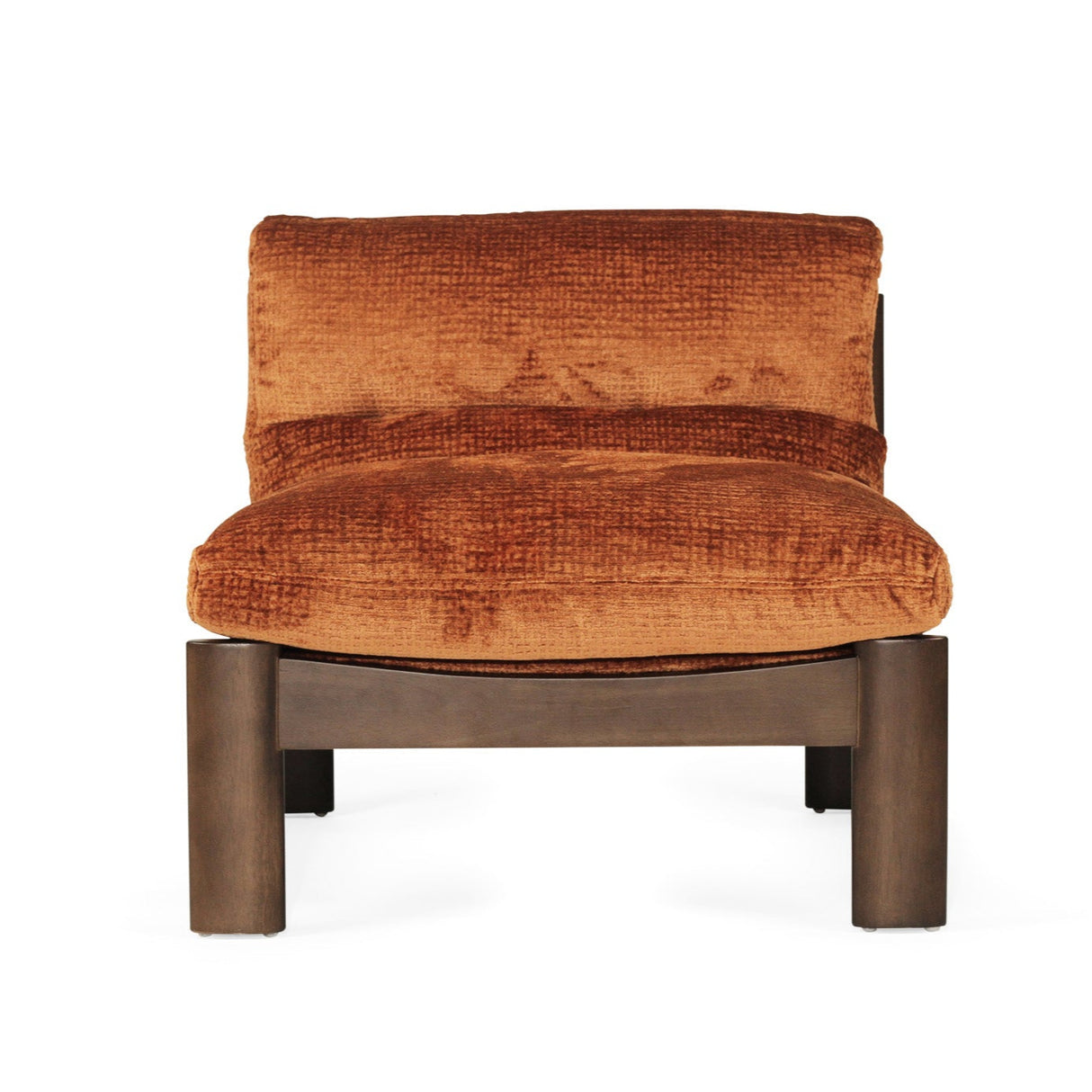 Parker European Oak Armchair – Burnt Orange on Charcoal Frame