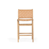 Paloma Leather Counter Stool - Natural Woven
