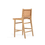 Paloma Leather Counter Stool - Natural Woven