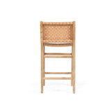 Paloma Leather Counter Stool - Natural Woven