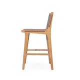 Paloma Leather Counter Stool - Tan Woven