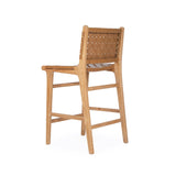 Paloma Leather Counter Stool - Tan Woven