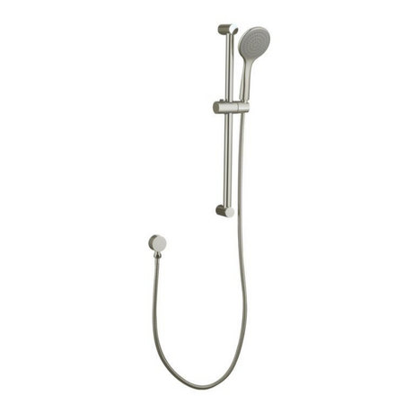 PAVIA Shower Rail with Round Handheld Shower Piece - Brushed Nickel