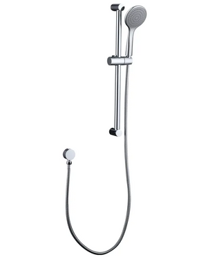 PAVIA Shower Rail with Round Handheld Shower Piece - Chrome
