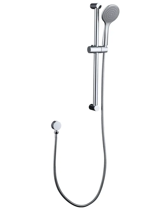 PAVIA Shower Rail with Round Handheld Shower Piece - Chrome