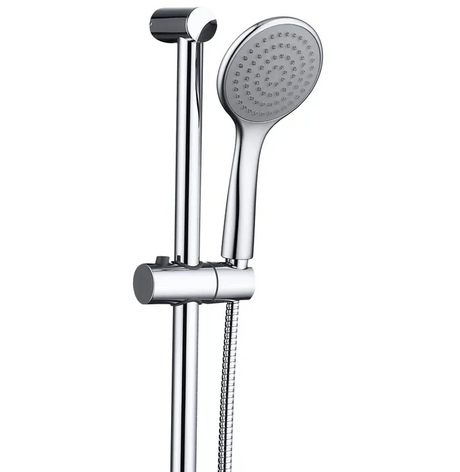 PAVIA Shower Rail with Round Handheld Shower Piece - Chrome