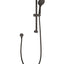 PAVIA Shower Rail with Round Handheld Shower Piece - Brushed Gun Metal