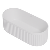 Cascade Solid Surface Stone Bathtub Oval with Overflow (Matte White) (1700mm)-Clearance